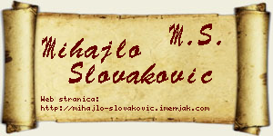 Mihajlo Slovaković vizit kartica